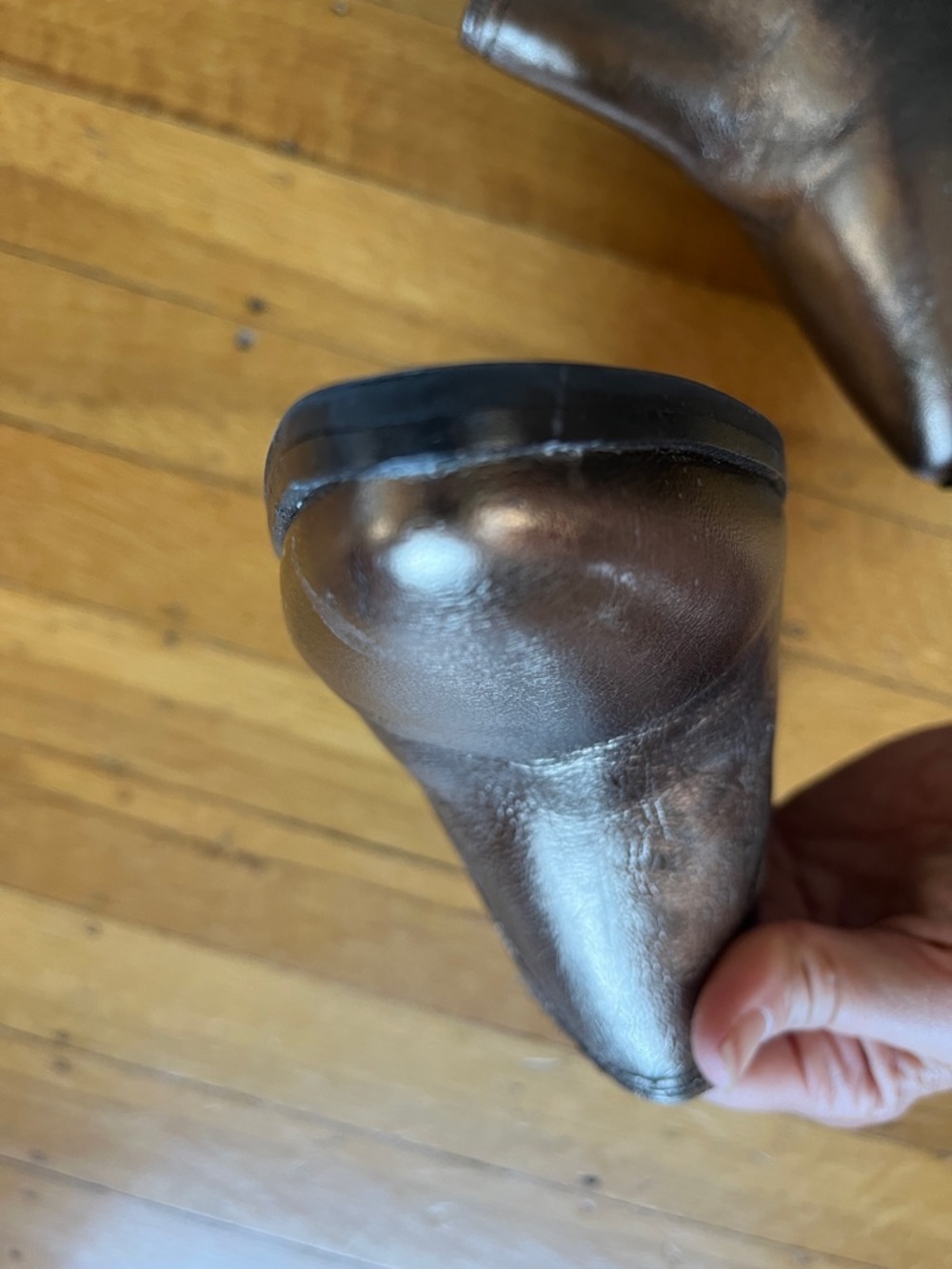 FRYE metallic gold bronze cowboy boots booties mules western 8 coastal cowgirl - Picture 10 of 12